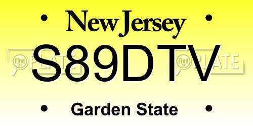 S89DTV New Jersey License Plate