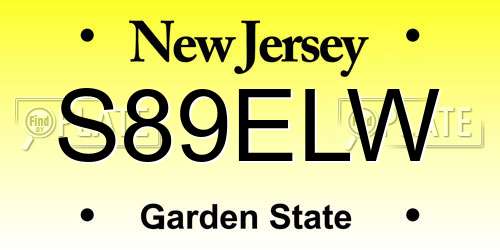 S89ELW New Jersey License Plate