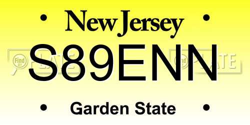 S89ENN New Jersey License Plate