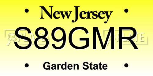 S89GMR New Jersey License Plate