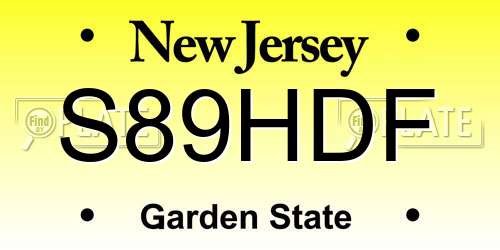 S89HDF New Jersey License Plate