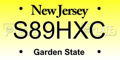 S89HXC New Jersey License Plate