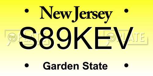 S89KEV New Jersey License Plate