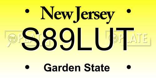 S89LUT New Jersey License Plate