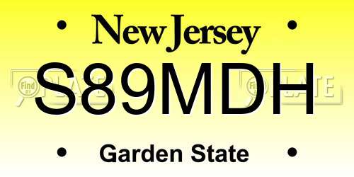S89MDH New Jersey License Plate
