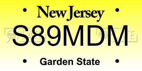 S89MDM New Jersey License Plate