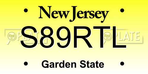 S89RTL New Jersey License Plate