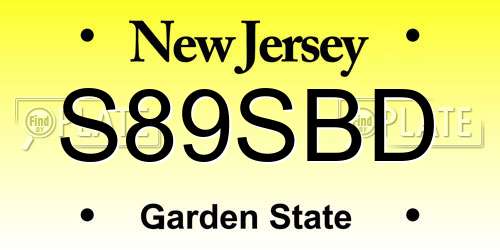 S89SBD New Jersey License Plate