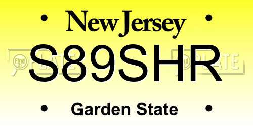 S89SHR New Jersey License Plate