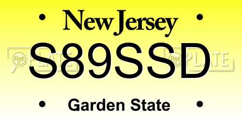 S89SSD New Jersey License Plate