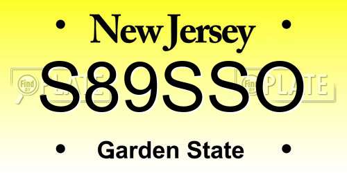 S89SSO New Jersey License Plate