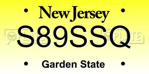 S89SSQ New Jersey License Plate