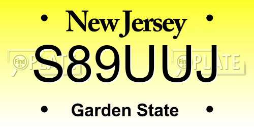 S89UUJ New Jersey License Plate