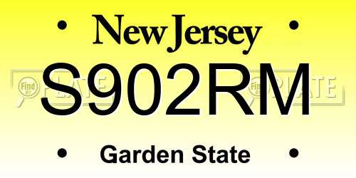 S902RM New Jersey License Plate