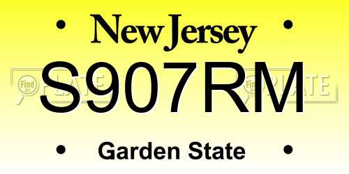 S907RM New Jersey License Plate