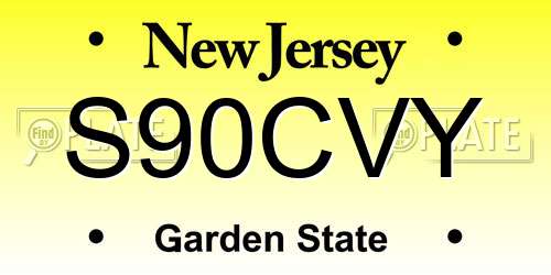 S90CVY New Jersey License Plate