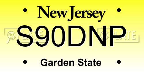 S90DNP New Jersey License Plate