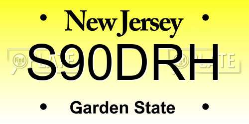 S90DRH New Jersey License Plate