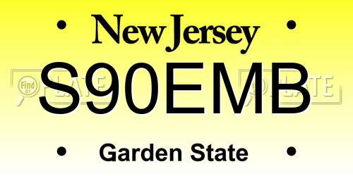 S90EMB New Jersey License Plate