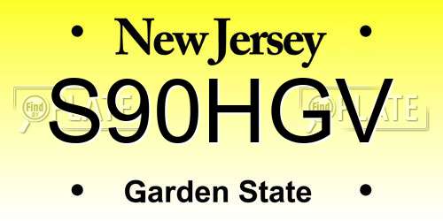 S90HGV New Jersey License Plate