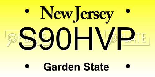 S90HVP New Jersey License Plate