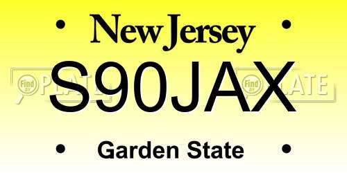 S90JAX New Jersey License Plate