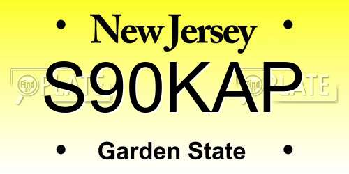 S90KAP New Jersey License Plate