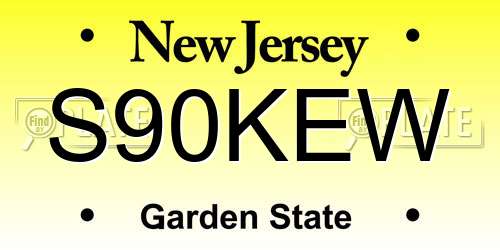 S90KEW New Jersey License Plate
