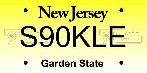 S90KLE New Jersey License Plate