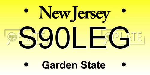 S90LEG New Jersey License Plate
