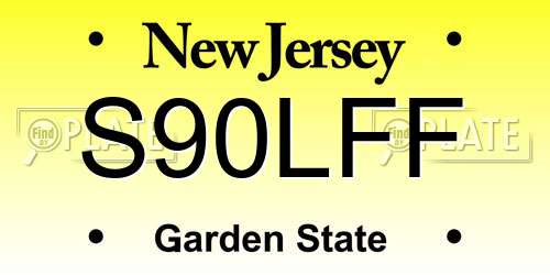 S90LFF New Jersey License Plate