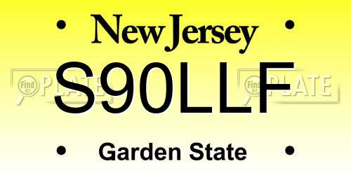 S90LLF New Jersey License Plate