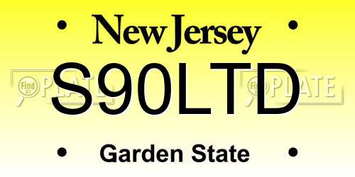 S90LTD New Jersey License Plate