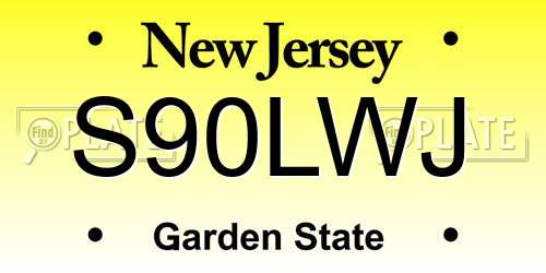 S90LWJ New Jersey License Plate