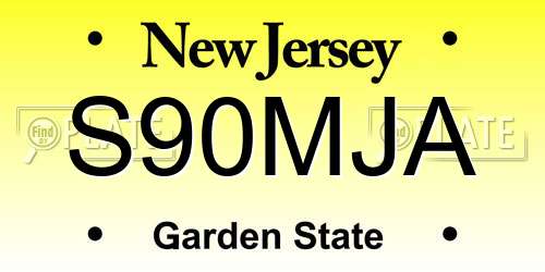 S90MJA New Jersey License Plate
