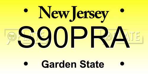 S90PRA New Jersey License Plate