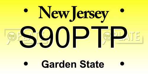S90PTP New Jersey License Plate