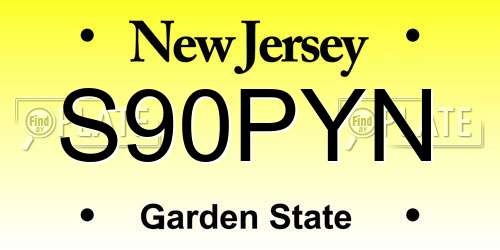 S90PYN New Jersey License Plate