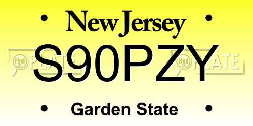 S90PZY New Jersey License Plate