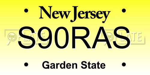 S90RAS New Jersey License Plate