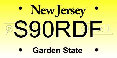 S90RDF New Jersey License Plate