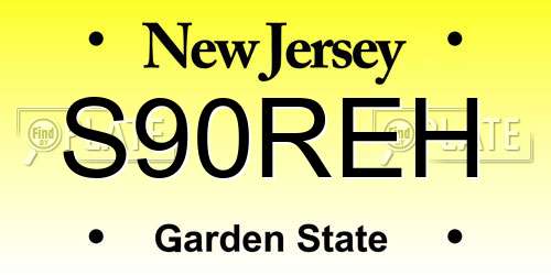 S90REH New Jersey License Plate