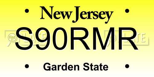 S90RMR New Jersey License Plate