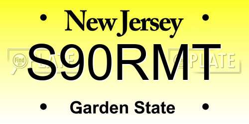 S90RMT New Jersey License Plate