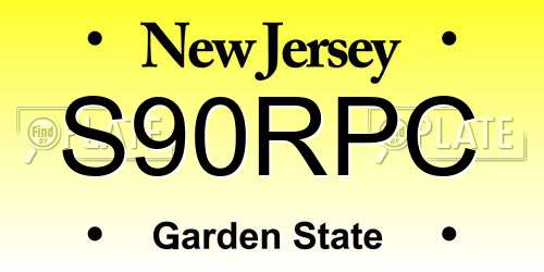 S90RPC New Jersey License Plate