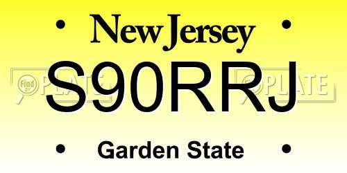 S90RRJ New Jersey License Plate