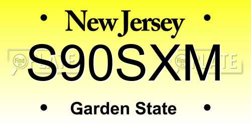 S90SXM New Jersey License Plate