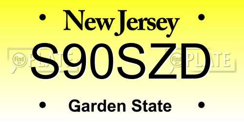 S90SZD New Jersey License Plate