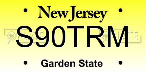 S90TRM New Jersey License Plate