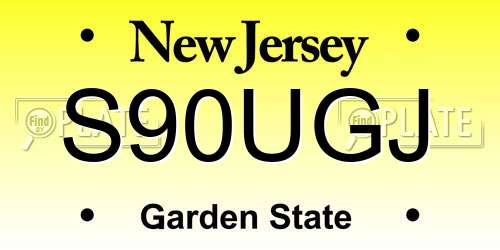 S90UGJ New Jersey License Plate